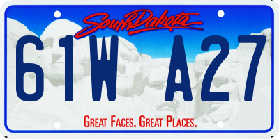 SD license plate 61WA27