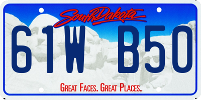 SD license plate 61WB50