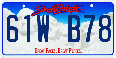 SD license plate 61WB78