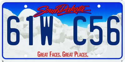 SD license plate 61WC56