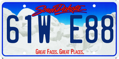 SD license plate 61WE88
