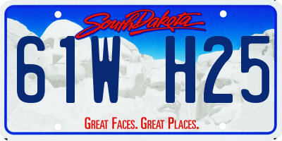 SD license plate 61WH25