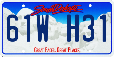 SD license plate 61WH31