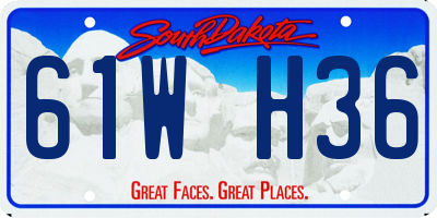 SD license plate 61WH36