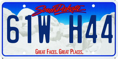 SD license plate 61WH44