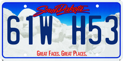 SD license plate 61WH53