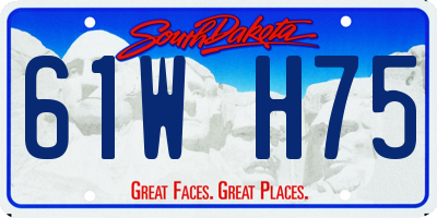 SD license plate 61WH75
