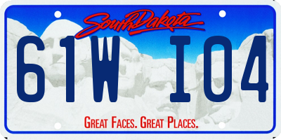 SD license plate 61WI04