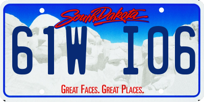 SD license plate 61WI06