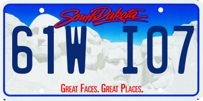 SD license plate 61WI07