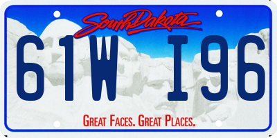 SD license plate 61WI96
