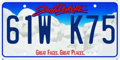 SD license plate 61WK75