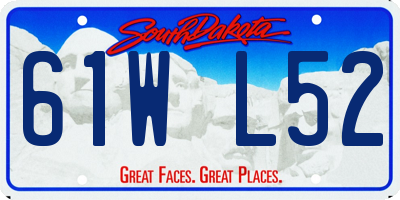 SD license plate 61WL52
