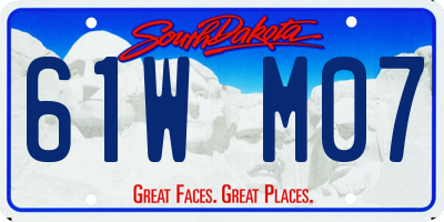 SD license plate 61WM07