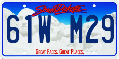 SD license plate 61WM29