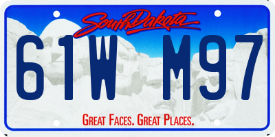 SD license plate 61WM97