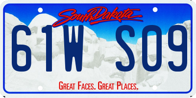 SD license plate 61WS09