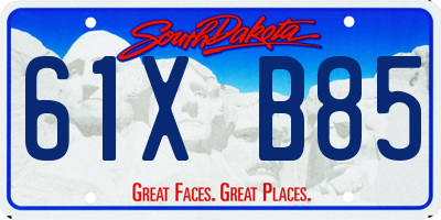 SD license plate 61XB85
