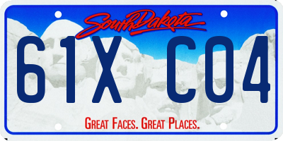 SD license plate 61XC04