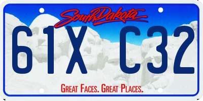 SD license plate 61XC32