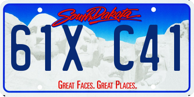 SD license plate 61XC41