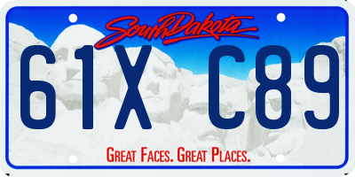 SD license plate 61XC89