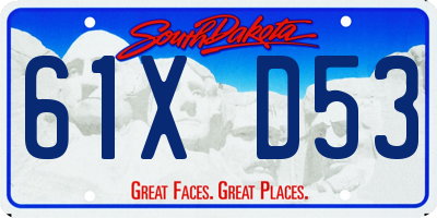 SD license plate 61XD53