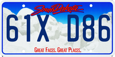 SD license plate 61XD86