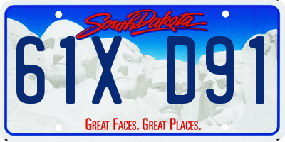 SD license plate 61XD91