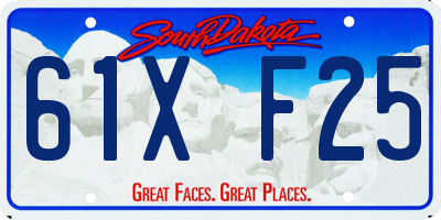 SD license plate 61XF25