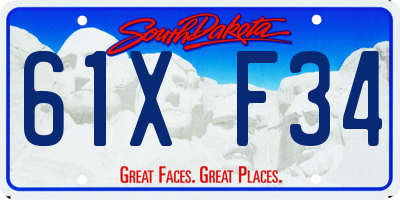 SD license plate 61XF34