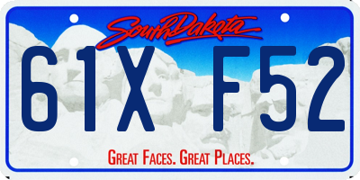 SD license plate 61XF52
