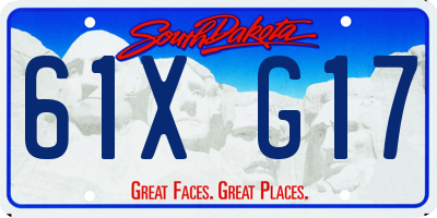 SD license plate 61XG17