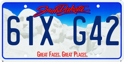 SD license plate 61XG42