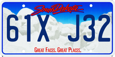 SD license plate 61XJ32