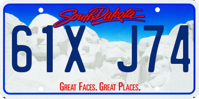 SD license plate 61XJ74