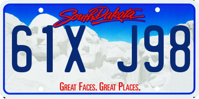 SD license plate 61XJ98
