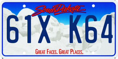 SD license plate 61XK64