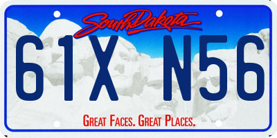 SD license plate 61XN56