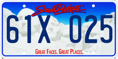SD license plate 61XO25