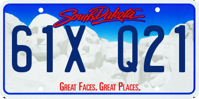 SD license plate 61XQ21
