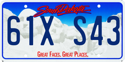 SD license plate 61XS43