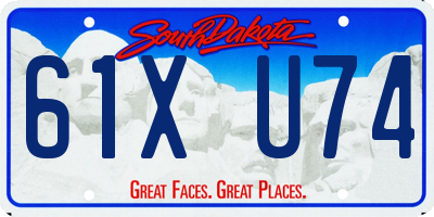 SD license plate 61XU74