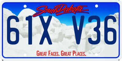 SD license plate 61XV36