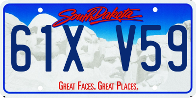 SD license plate 61XV59