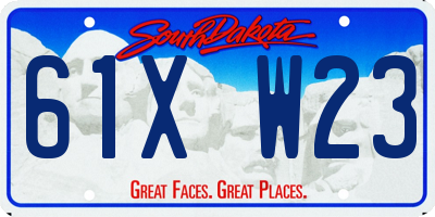 SD license plate 61XW23