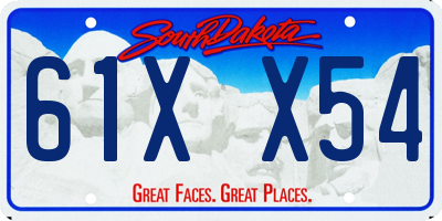 SD license plate 61XX54