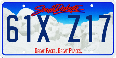 SD license plate 61XZ17