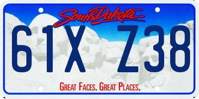 SD license plate 61XZ38
