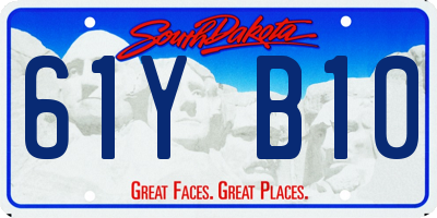 SD license plate 61YB10